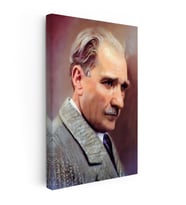 Kanvas Tablo Atatürk Kürk Yakalı Atatürk Tablosu Ev Ofis Duvar Dekoru