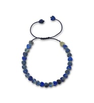 Kalp Kesim Doğal Lapis Lazuli Bileklik Makrome Ayarlı 676-3
