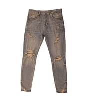 Erkek Denim Yırtık Detaylı Mavi Pantolon