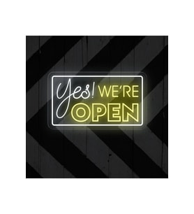 Yes! WE'RE OPEN Yazılı Neon Tabela