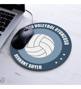 Voleybolcuya Hediye İsme Özel Yuvarlak Mousepad