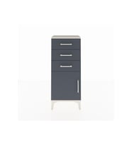 Arges Komodin Tek Raflı 3 Çekmeceli Tek Kapaklı 44x30x106 Aytaşı-Antrasit