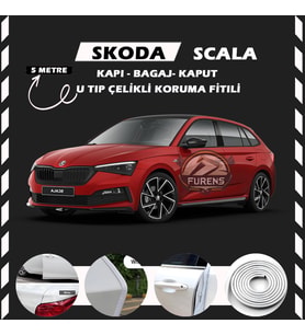 Skoda Scala Oto Araç Kapı Koruma Fitili 5metre Parlak Beyaz Renk