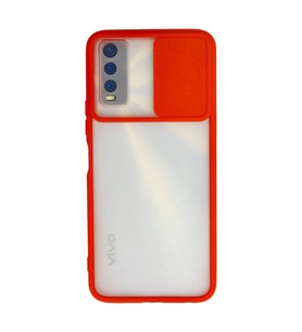 Vivo Y11s Kılıf Palm Buzlu Kamera Sürgülü Silikon - Kırmızı