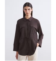 LCW Modest Kahverengi Dokulu Kadın Gömlek Tunik