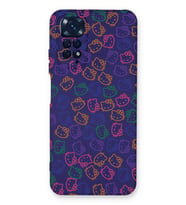 Xiaomi Redmi Note 11s  Uyumlu Lansman Kılıf Hello Kitty Tasarımlı İçi Kadife Kapak-Mor (Şeffaf)