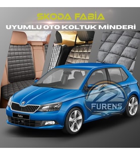 Skoda Fabia Antrasit Renk Tay Tüyü Cepli & Terletmez Sırtlı Oto Koltuk Minder Seti - Koltuk Koruma Kılıfı (ÖN & ARKA TAM SET)