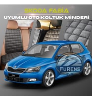 Skoda Fabia Antrasit Renk Tay Tüyü Cepli & Terletmez Sırtlı Oto Koltuk Minder Seti - Koltuk Koruma Kılıfı (ÖN & ARKA TAM SET)