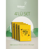 Tibbon Motto Midi Defter Spiralli 4'lü Set Try It