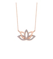 Lotus Çiçeği Gümüş Kolye  GMS976 (Çok Renkli)