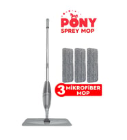3'lü Mikrofiber Sprey Mop Temizlik Seti, Pratik ve Kullanışlı