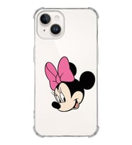 Apple iPhone 14 Uyumlu Köşe Korumalı Antişok Kapak Minnie Mouse Tasarımlı Şeffaf  Kılıf