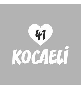 Kalpli 41 Kocaeli Araba Sticker siyah 20x15 CM (Beyaz)