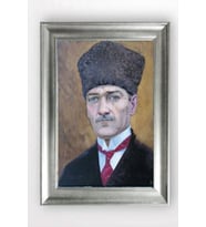 Gümüş Çerçeveli Atatürk Tablo cv1189