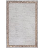 Gri Melanj Altın Bordürlü Modern Kaymaz Taban Makinede Yıkanabilir Salon Halısı Dijital Baskı