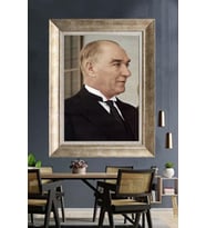 Gümüş Çerçeveli Atatürk Tablo ds30