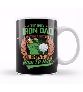 Funny The Only Iron Dad Knows How To Use Golf Club Kupa Bardak Porselen