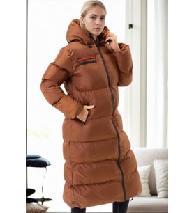 Dewberry Kadın %100 Polyester Şişme Kaban Camel Z9756 Günlük Dış Giyim, Katmanlı Kombin, Şehir ve Ofis Stili
