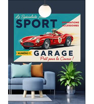 Spor Araba Retro Reklam Dekoratif Kanvas - Mdf Ahşap Tablo