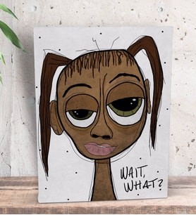 BK Gift The Lazy People Collection Slow Girl Tasarımlı Dekoratif Mini Kanvas Tablo 15x20cm-1