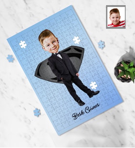 Kişiye Özel Erkek Çocuk Karikatürlü A3 240 Parça Puzzle Model-1