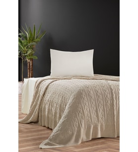 Hera  Triko Yatak Örtüsü Tek Kişilik 180 X 230 Cm (Taş)
