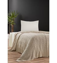 Hera  Triko Yatak Örtüsü Tek Kişilik 180 X 230 Cm (Taş)