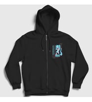 Presmono Unisex Siyah Poster Hatsune Miku Anime Fermuarlı Kapüşonlu Sweatshirt 539710tt