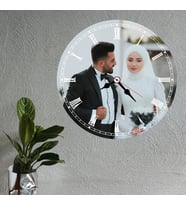 Roma Rakamlı Kişiye Özel Fotoğraflı Ahşap Duvar Saati