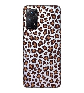 Redmi Note 11 Pro Uyumlu Leopar Desenli Şeffaf Telefon Kılıfı