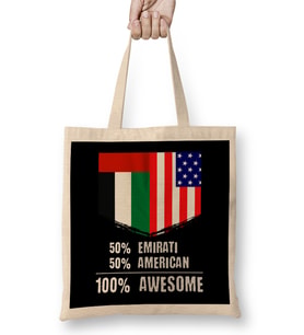 50% Ecuadorian 50% American %100 Awesome Immigrant Bez Çanta Uzun Saplı