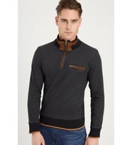 1039 DEWBERRY ERKEK SWEATSHIRT-SİYAH-GRİ