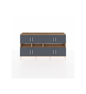 Arges Konsol 8 Raflı 8 Kapaklı 176x30x99 Çam-Antrasit/Çam