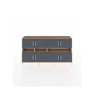 Arges Konsol 8 Raflı 8 Kapaklı 176x30x99 Çam-Antrasit/Çam