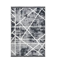 Antrasit Gri Modern Geometrik Desenli Dijital Baskı Salon Halısı Kaymaz Taban Yatak Odası Koridor
