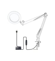Katlanabilir 8x Büyüteçli LED Yüz Bakımı Güzellik Tatto LED Masa Lambası - 3Renk Modu,10 Seviye Işık