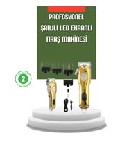 Mey İthalat® Güçlü Motorlu LCD Ekranlı Şarjlı Tıraş ve Şekillendirme Makinesi
