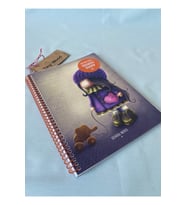 Tilda 16,5x22,5 cm 80 Yaprak Çizgili Karton Kapak Spiralli Defter + 50’den Fazla Sticker (Mor)