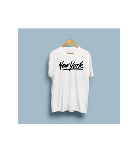 Oversize New York yazılı unisex T-shirt