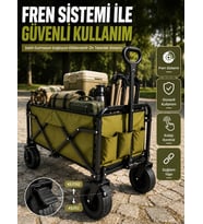 9 Cm Kalın Tekerlekli Çok Amaçlı Katlanır Yük Taşıma Arabası