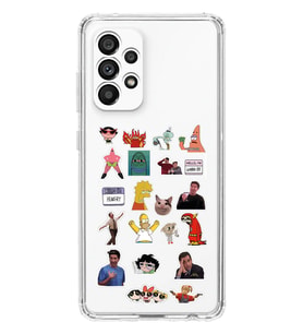Samsung Galaxy A32 Uyumlu Sticker Tasarımlı Şeffaf Telefon Kılıfı