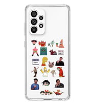 Samsung Galaxy A32 Uyumlu Sticker Tasarımlı Şeffaf Telefon Kılıfı