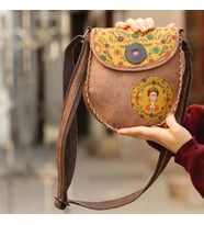 Klasik Frida Çapraz Örgülü Kol Çantası Etnik Bohem Style - Kahverengi