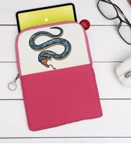 BK Gift Yılan Tasarımlı Taşınabilir Koruyucu Tablet Kılıfı & Organizer Çanta - Pembe-1