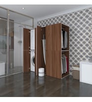 Kenzlife çamaşır-kurutma makinesi dolabı ve giysi dolabı bistami sağ cvz 180*160*60  banyo (Beyaz)