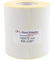 100mm x 70mm Ruloda 500 Adet 40mm Kuka Çapında Direk Termal Transfer Etiketi