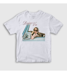 Presmono Unisex Çocuk Beyaz Deja Vu Olivia Rodrigo T-Shirt 553211tt