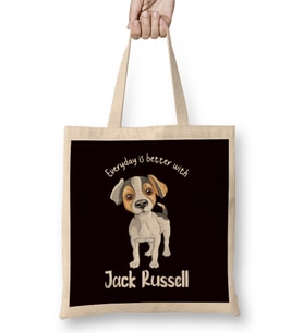 Everyday Better With Jack Russel Terrier Dogs Fans Bez Çanta Uzun Saplı