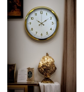 MCG Elegant Gold Frame 40 Cm Metal Duvar Saati