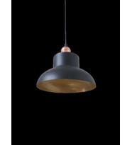 Dylight Retro Metal Dekoratif Siyah İçi Gold Tekli Sarkıt Avize Çap:25 cm